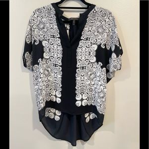 BCBGMaxAzria Short Sleeve Floral Blouse